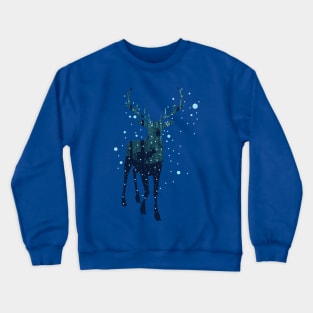 Snowy Winter Forest and Deer Crewneck Sweatshirt